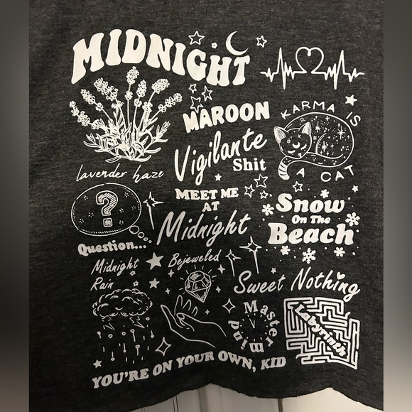 SOLD- Facebook Taylor Swift Midnights Crop Top - Picture 2 of 3